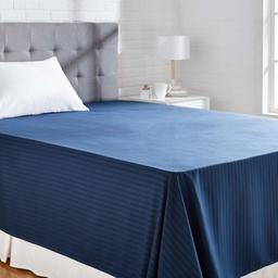 AmazonBasics Deluxe Microfiber Flat Sheet, 180 x 260 + 10 cm, Navy Blue