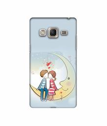 Amazon Brand - Solimo Designer Couple Sitting On Moon 3D Printed Hard Back Case Mobile Cover for Samsung Z3