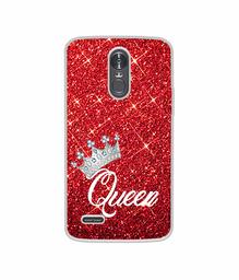 Amazon Brand - Solimo Designer Queen On Red Glitter UV Printed Soft Back Case Mobile Cover for LG Stylus 3