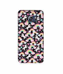 Amazon Brand - Solimo Designer Unicorn Texture 3D Printed Hard Back Case Mobile Cover for Samsung Galaxy S6 Edge Plus