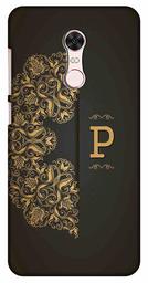 Amazon Brand - Solimo Designer Black Pattern Alphabet-P 3D Printed Hard Back Case Mobile Cover for Xiaomi Redmi Note 5