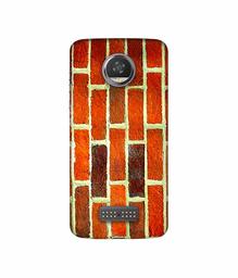 Amazon Brand - Solimo Designer Brick Texture 3D Printed Hard Back Case Mobile Cover for Moto Z2 Play