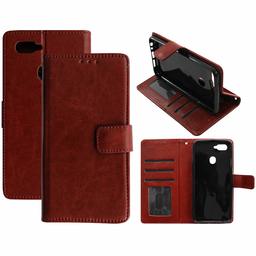 Amazon Brand - Solimo Flip Leather Mobile Cover (Soft & Flexible Back case) for Oppo F9 Pro/Oppo F9 (Brown)