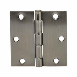 AmazonBasics Charnières de porte 8,9 x 8,9 cm Équerre 12 Pack nickel satiné