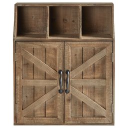 Amazon Brand – Stone & Beam Farmhouse Wall Mounted Cabinet Storage Organzier - 23 x19 x 6 Inch, Natural Wood