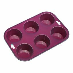 Amazon Brand - Solimo Cup Cake Mold with 6 Cavity (Purple)