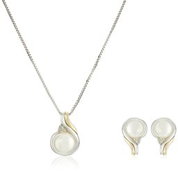 [Find] Amazon Collection Sterling Silver, K Yellow Gold, Freshwater Cultured Pearls, daiyamondoakusentozyueri-setto