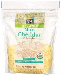 365 Everyday Value, Organic Mild Cheddar Cheese, Shredded, 12 oz