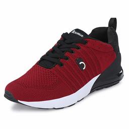 Bourge Men's Loire-180 Red and Black Running Shoes-10 UK (44 EU) (11 US) (Loire-180-10)