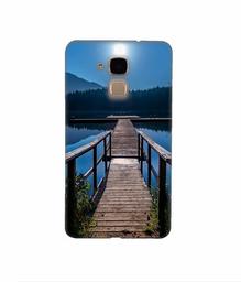 Amazon Brand - Solimo Designer Wooden Beach 3D Printed Hard Back Case Mobile Cover for Huawei Honor 5c