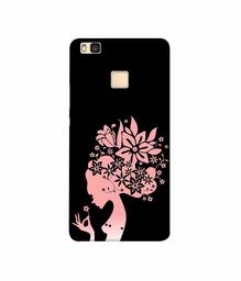 Amazon Brand - Solimo Designer Pink Color Lady Vector 3D Printed Hard Back Case Mobile Cover for Huawei P9 lite