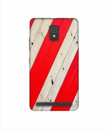 Amazon Brand - Solimo Designer Red and Cream Color Wood 3D Printed Hard Back Case Mobile Cover for Lenovo A6600