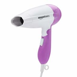 AmazonBasics 1200W Compact Hair Dryer with Foldable Handle (Purple)