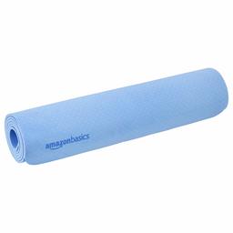 AmazonBasics TPE Yoga Mat, Blue, 1/4