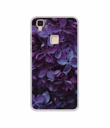 Amazon Brand - Solimo Designer Purple Flowers UV Printed Soft Back Case Mobile Cover for Vivo V3