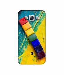 Amazon Brand - Solimo Designer Wax Color Blocks 3D Printed Hard Back Case Mobile Cover for Samsung Galaxy E7