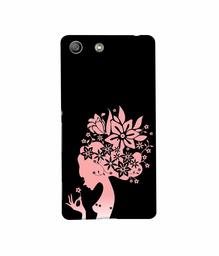 Amazon Brand - Solimo Designer Pink Color Lady Vector 3D Printed Hard Back Case Mobile Cover for Sony Xperia M5 Dual