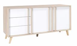 Amazon Brand - Movian Moselle 3-Drawer 2-Door Sideboard Storage Cabinet, 165 x 78 x 50cm, Light Brown Oak-Effect/White