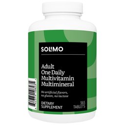 Amazon Brand - Solimo Adult One Daily Multivitamin Multimineral, 365 Tablets, Value Size - One Year Supply