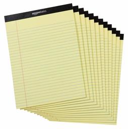 AmazonBasics Legal/Wide Ruled 8-1/2 by 11-3/4 Legal Pad - Canary (50 sheets per pad, 12 pack)