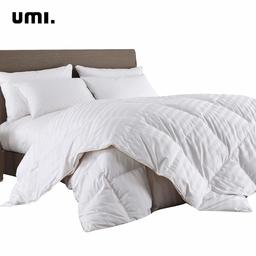 UMI Essentials White Goose Feather Down Duvet 10.5 Tog Bed Quilt, 100% Cotton Shell,All Season,Single Size