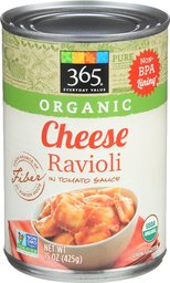 365 Everyday Value, Organic Cheese Ravioli in Tomato Sauce, 15 oz