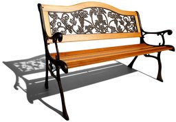 Strathwood Wisteria Cast Iron Garden Bench with Hardwood Slats