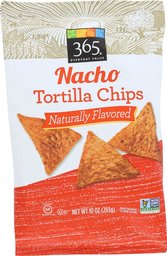 365 Everyday Value, Nacho Tortilla Chips, 10 Ounce