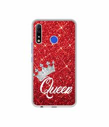 Amazon Brand - Solimo Designer Queen On Red Glitter UV Printed Soft Back Case Mobile Cover for Tecno Spark 4