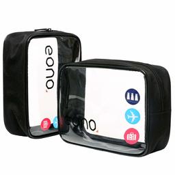 Eono by Amazon - Bolsa de Aseo Transparente para Viaje, Bolsa de Maquillaje, Bolsa de cosméticos, Organizador de brochas para Mujeres, Hombres y niños, Impermeable