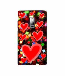 Amazon Brand - Solimo Designer Heart Texture on Glitters 3D Printed Hard Back Case Mobile Cover for OnePlus 2