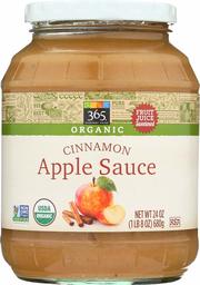 365 Everyday Value, Organic Apple Sauce, Cinnamon, 24 oz