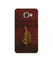 Amazon Brand - Solimo Designer Leaf on Wood UV Printed Soft Back Case Mobile Cover for Samsung Galaxy A7 (2016)