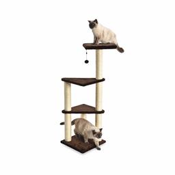 AmazonBasics Cat Tree - Three Story Lookout, Brown (Renewed)