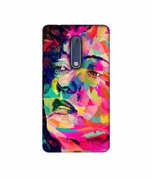 Amazon Brand - Solimo Designer Multicolor Lady Vector 3D Printed Hard Back Case Mobile Cover for Nokia 5