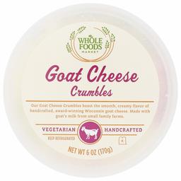 WHOLE FOODS MARKET Goat Cheese Crumbles, 6 OZ