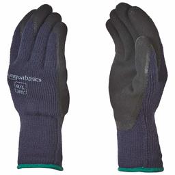 AmazonBasics Foam Latex Coated Winter Gloves, Acrylic Liner Fiber, Touch Screen, Size 9 (L)