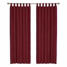 Umi by Amazon Thermische gordijnen Isoalnti ondoorzichtig eenkleurig met lussen 140 x 240 cm 2 stuks rood