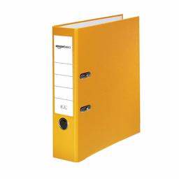 AmazonBasics Lever Arch File - PP Cover, Spine Pocket, FSC Certified, Spine Width 80 mm, Pack of 10, Yellow, Pack of 10