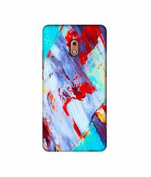 Amazon Brand - Solimo Designer Blue and Red Brush Texture 3D Printed Hard Back Case Mobile Cover for Nokia 2.1