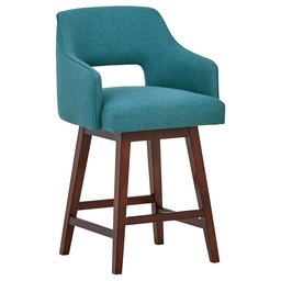 Amazon Brand – Rivet Malida Mid-Century Modern Open Back Swivel Kitchen Counter Height Stool, 37