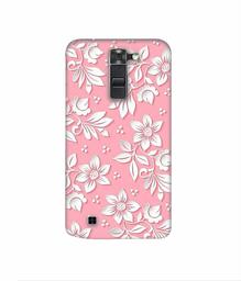 Amazon Brand - Solimo Designer White Flower Pattern 3D Printed Hard Back Case Mobile Cover for LG K7