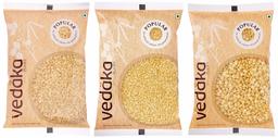 Amazon Brand – Vedaka Combo Pack of 3 (Toor dal, 1kg + Moong dal, 1kg + Chana dal, 1kg)