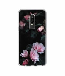 Amazon Brand - Solimo Designer Dark Flowers Photography UV Printed Soft Back Case Mobile Cover for OnePlus 6