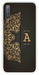 Amazon Brand - Solimo Designer Multicolor Black Pattern Alphabet-A Printed Soft Back Case Mobile Cover for Samsung Galaxy A7 (2018)