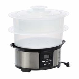 AmazonBasics 8.5 Quart 2-Tiered Digital Food Steamer - Black & Stainless Steel