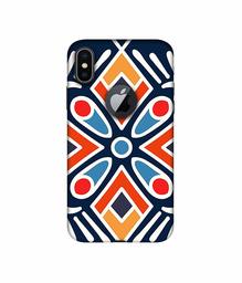 Amazon Brand - Solimo Designer Rangolee 3D Printed Hard Back Case Mobile Cover for Apple iPhone X (Logo Cut)