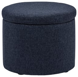 Amazon Brand - Rivet Madison Lift-Top Storage Ottoman/Footstool with inner tray, 50 x 50 x 42cm, Navy Blue