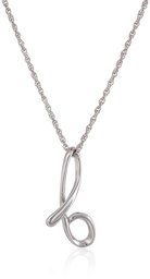 Amazon CollectionSterling Silver Cursive Script Initial