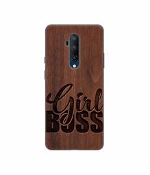 Amazon Brand - Solimo Designer Girl Boss On Wood 3D Printed Hard Back Case Mobile Cover for OnePlus 7T Pro